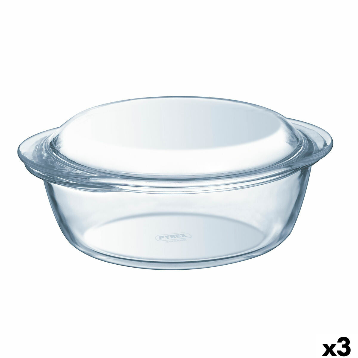 Topf mit Deckel Pyrex Essentials Durchsichtig 3,2 L (3 Stück) - AWK Flagship