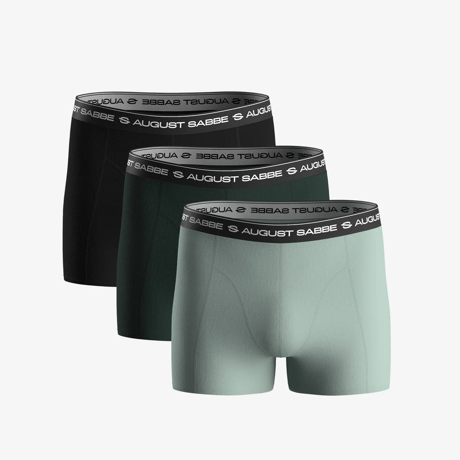 August Sabbe Daily Boxershorts Grün 3er-Pack