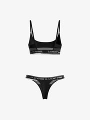 August Sabbe Signature Bralette und String Set Schwarz
