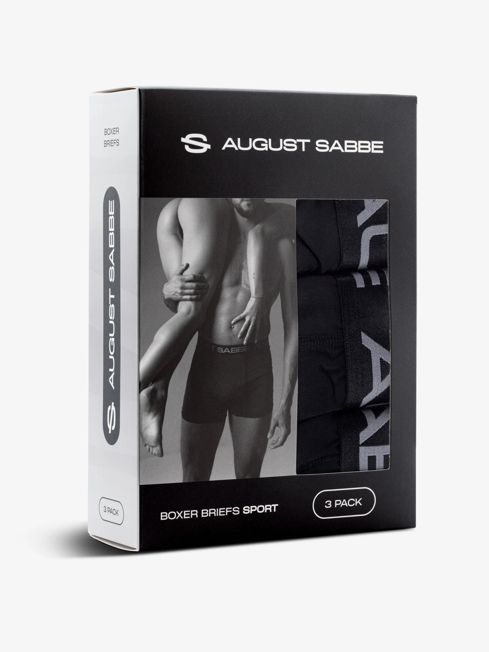 August Sabbe Sport Performance Boxershorts Schwarz 6er-Pack – Produktansicht 2