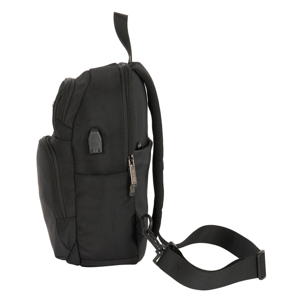 Safta Rucksack Schwarz 18 x 34 12 cm aus Nylon - Sport & Freizeit