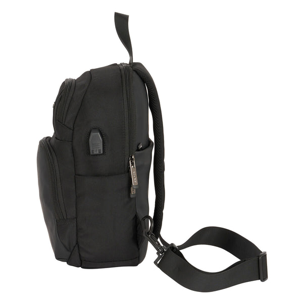 Safta Rucksack Schwarz 18 x 34 12 cm aus Nylon - Sport & Freizeit