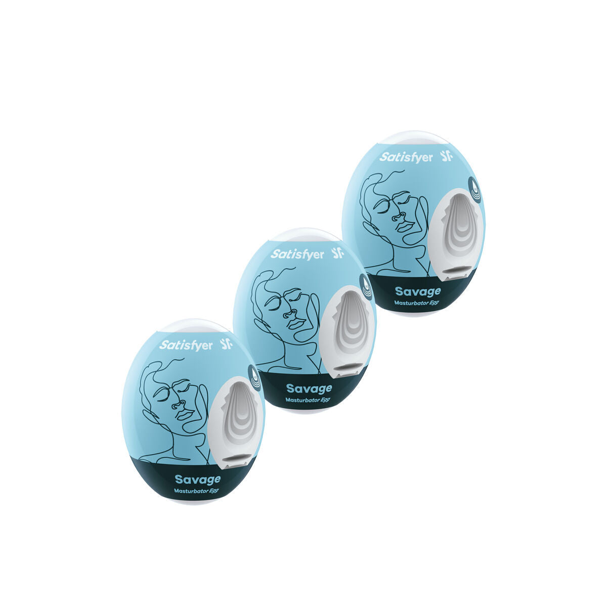Satisfyer Masturbator Ei – 3 Stück Weiß Schwarz