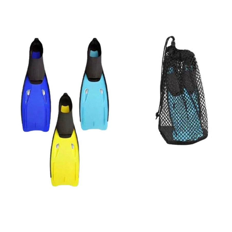Schwimmflossen mit Fersenfach und Tasche – Mehrfarbig