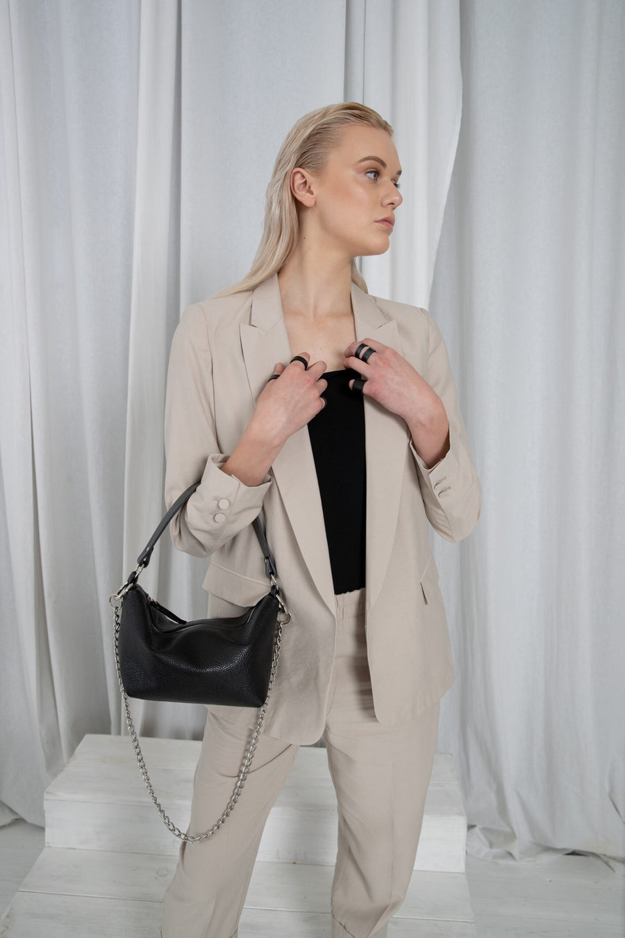 Weiche Leder-Baguette-Handtasche Selena