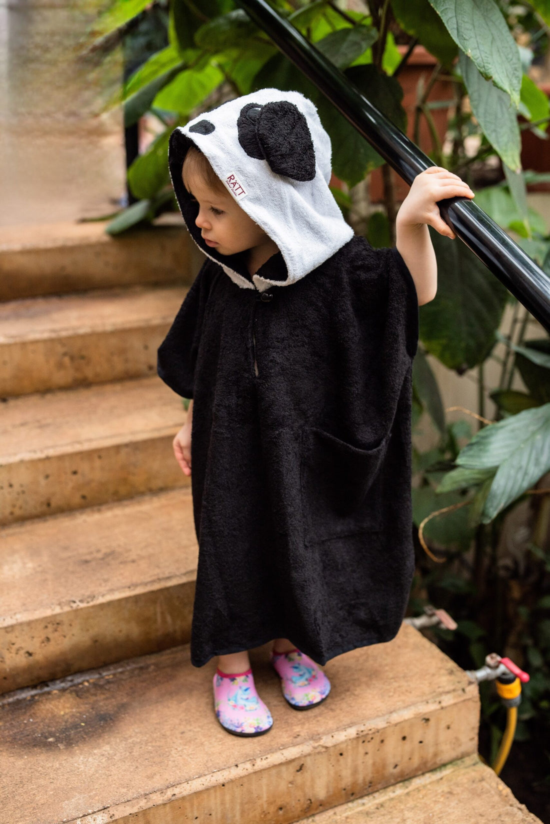 Kurzarm-Poncho PANDA für Kleinkinder, Größe 82/86-116 – Detailansicht 1