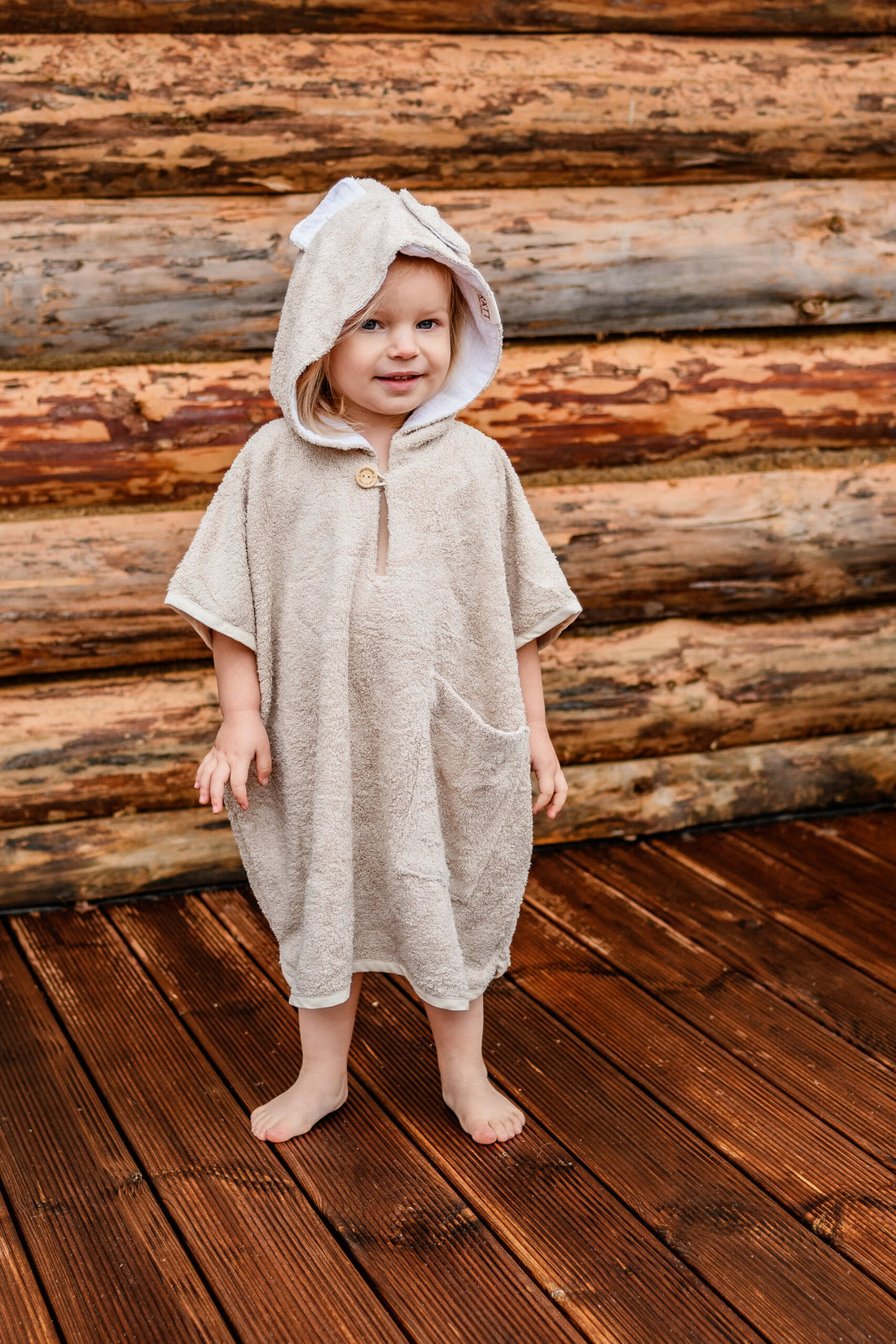 Kurzarm-Poncho TEDDY für Kleinkinder, Größe 82/86-116 – Detailansicht 3