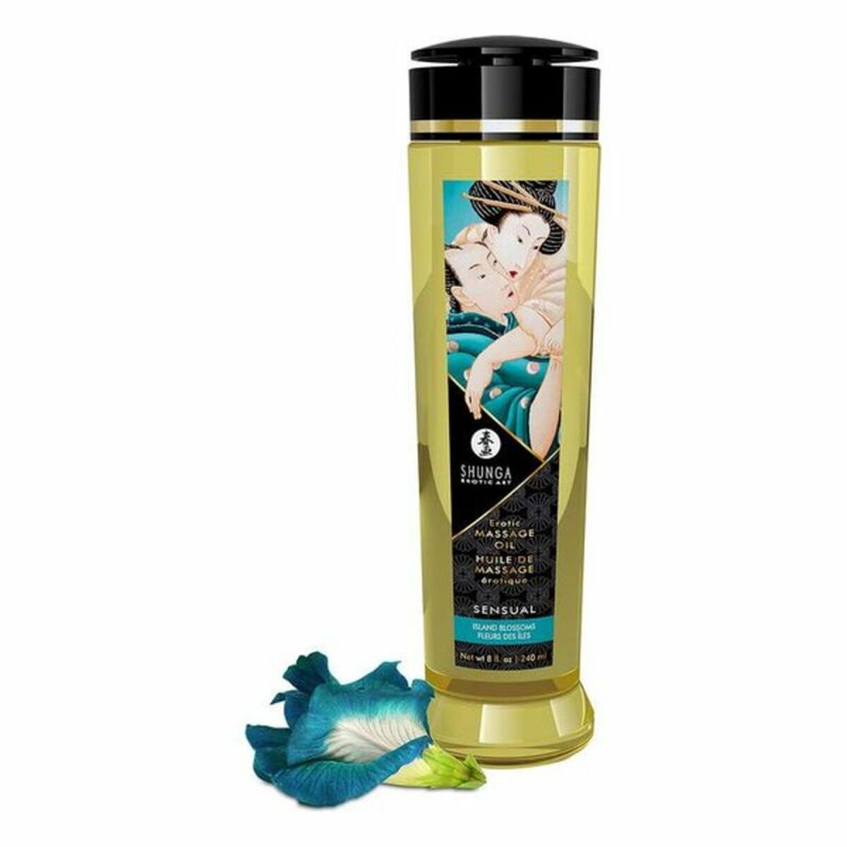 Shunga Erotisches Massageöl – Island Blossoms Sinnliche Liebkosungen