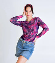 Durchbräunendes Langarmshirt – Rosa Tropica