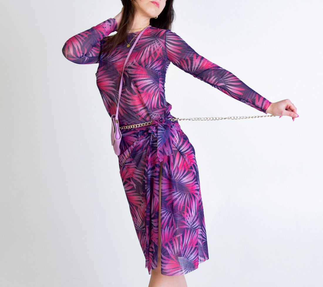 Durchbräunendes Langarmshirt – Rosa Tropica – Detailansicht 1