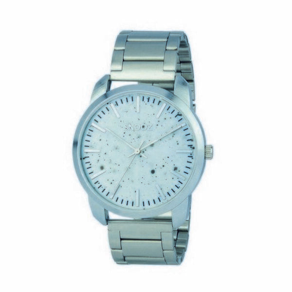 Snooz Unisex-Uhr – Edelstahl Silber Ø 44 mm - Mode & Accessoires