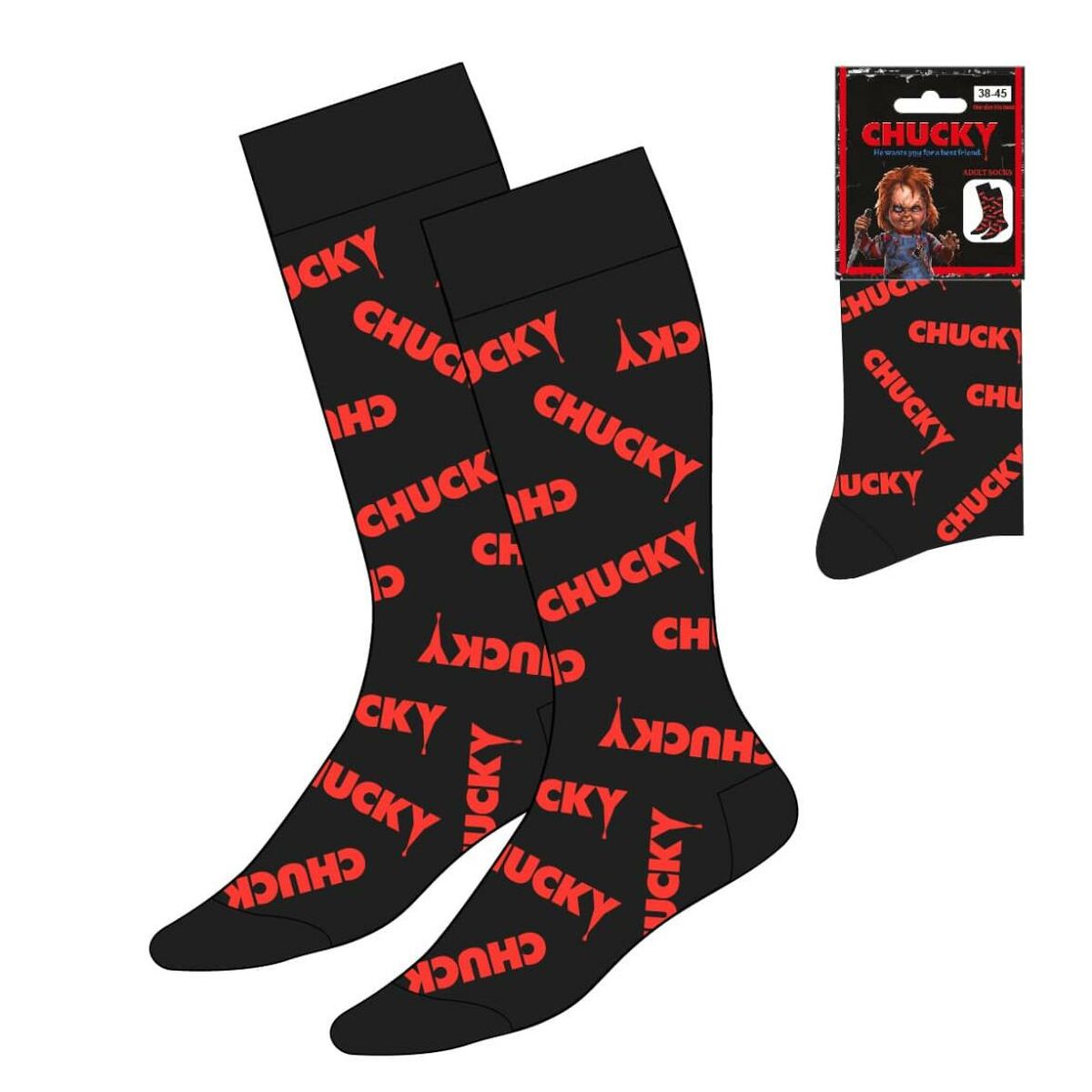 Socken Chucky Black 38-45 Trendigen Neuheiten - Mode & Accessoires