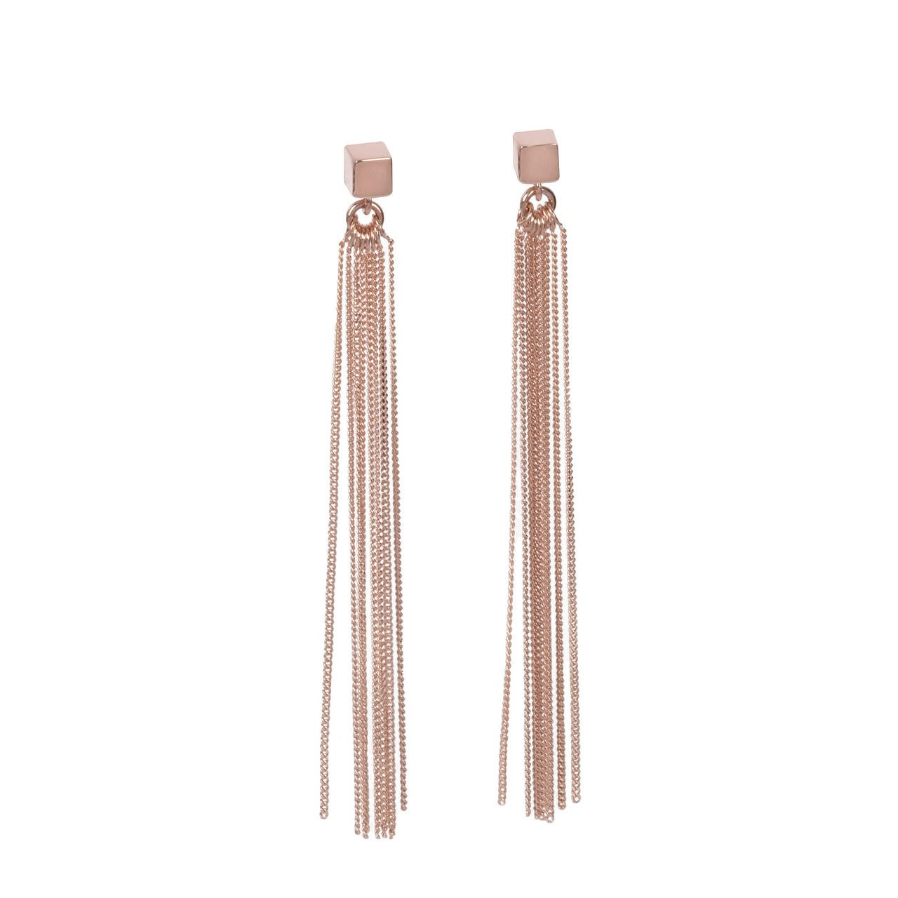 Solid C – Tassel Ohrringe – Roségold und Silber – Produktansicht 2