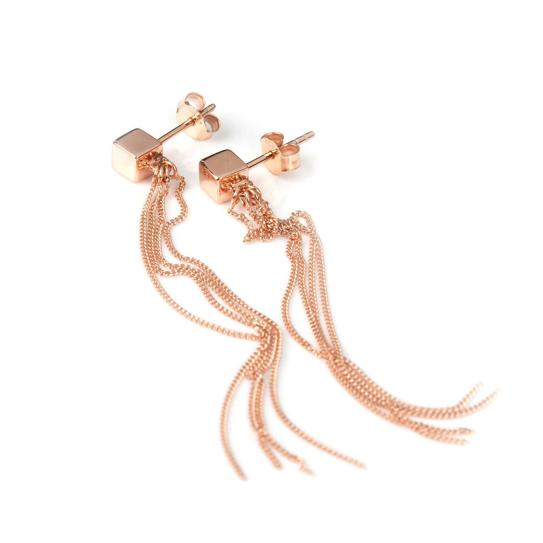 Solid C – Tassel Ohrringe – Roségold und Silber – Detailansicht 1