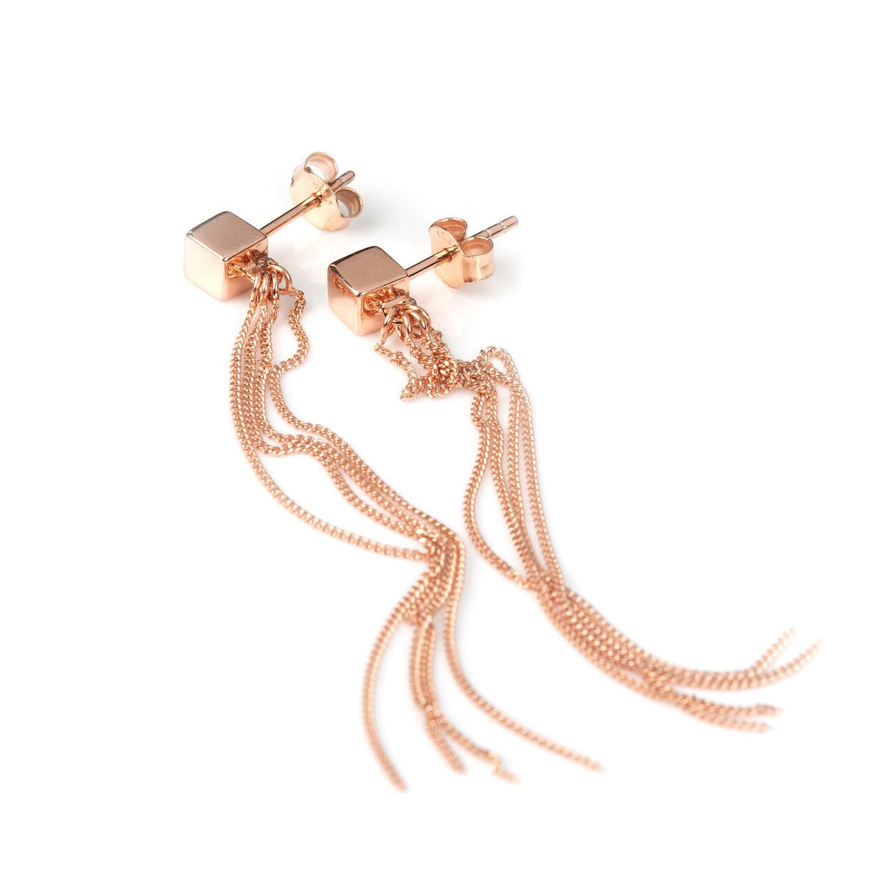 Solid C – Tassel Ohrringe – Roségold und Silber – Produktansicht 3