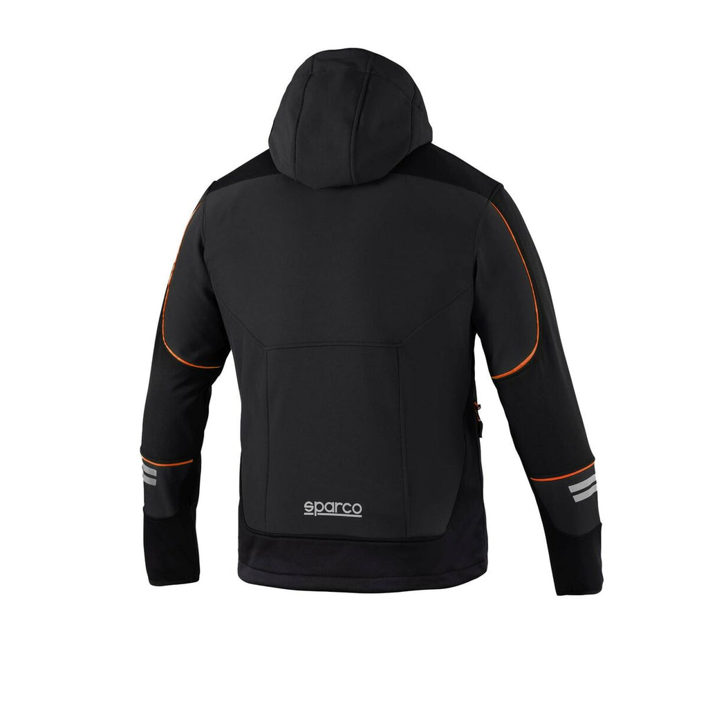 Sparco TECH SOFT-SHELL Windjacke Schwarz Orange L Unisex - Mode & Accessoires