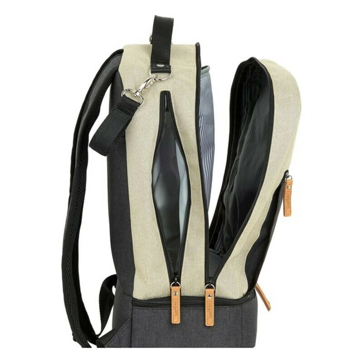 Sporttasche Schuhhalterung Safta M883 Beige Dunkelgrau