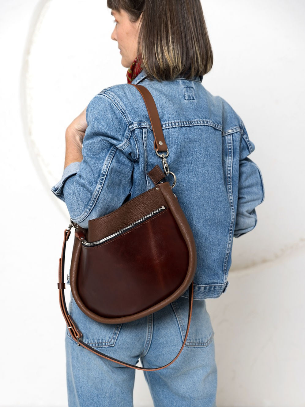 Lederhandtasche STELLA – Braun & Cognac