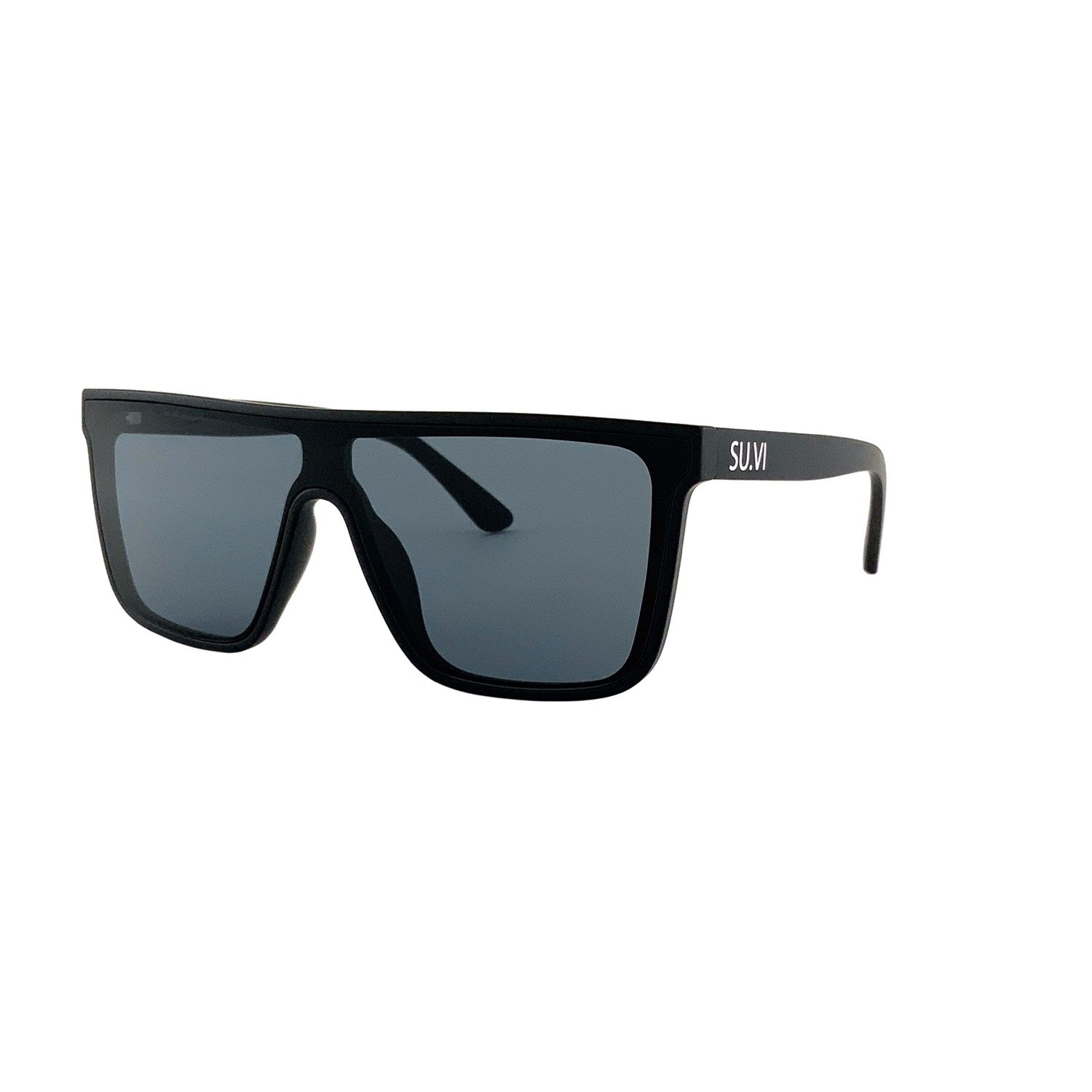 Sonnenbrille SU.VI 54028 Mattschwarz mit grauen Gläsern – Produktansicht 2