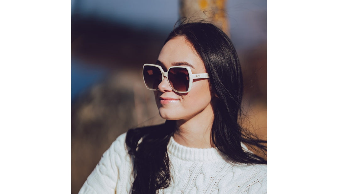 Sonnenbrille SU.VI 54065 Beige mit braunen Gläsern – Detailansicht 1