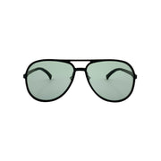 Sonnenbrille SU.VI 55034 Mattschwarz mit grünen Gläsern
