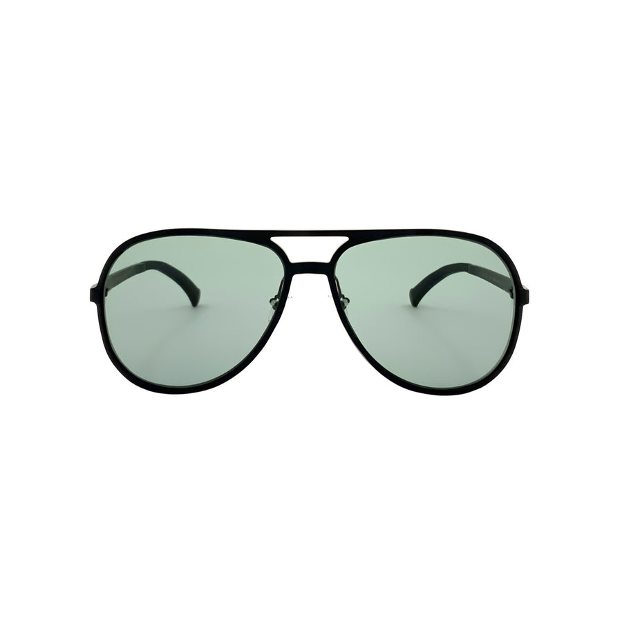 Sonnenbrille SU.VI 55034 Mattschwarz mit grünen Gläsern