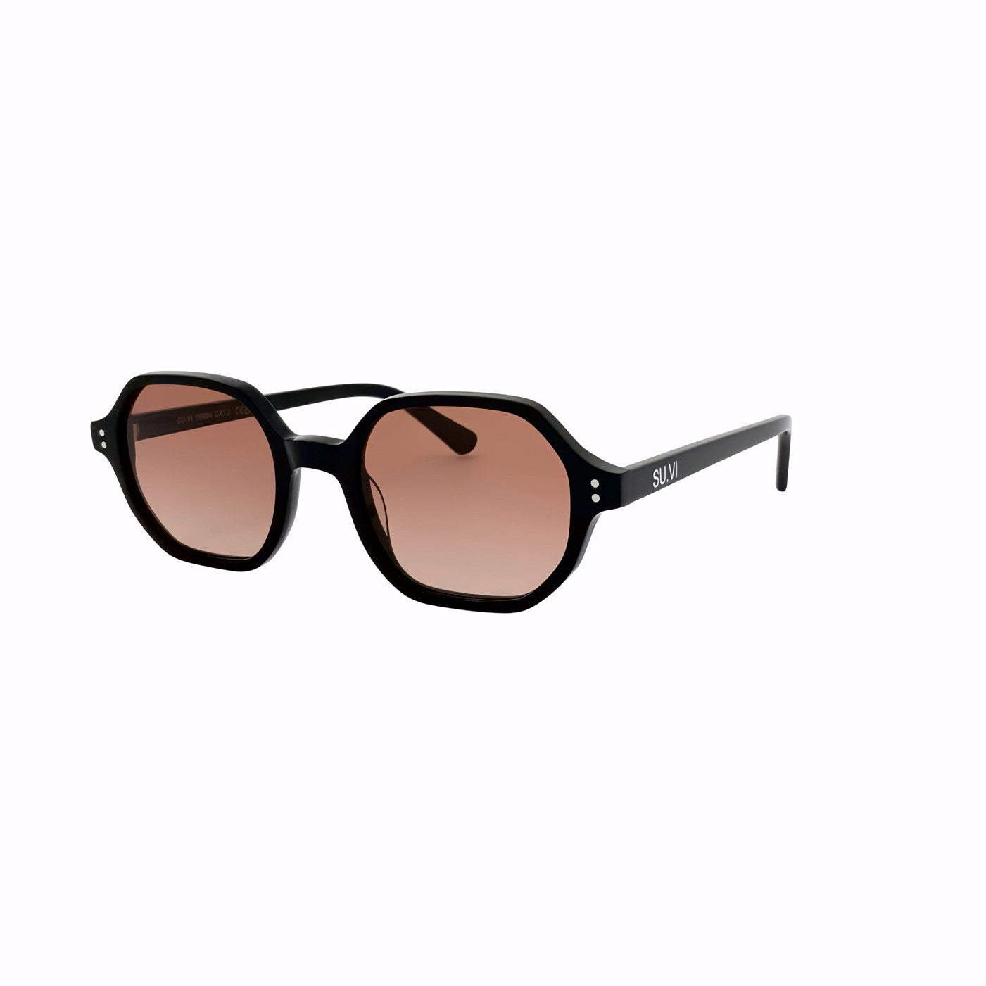 Sonnenbrille SU.VI 55066 Schwarz mit orangefarbenen Gläsern – Produktansicht 2