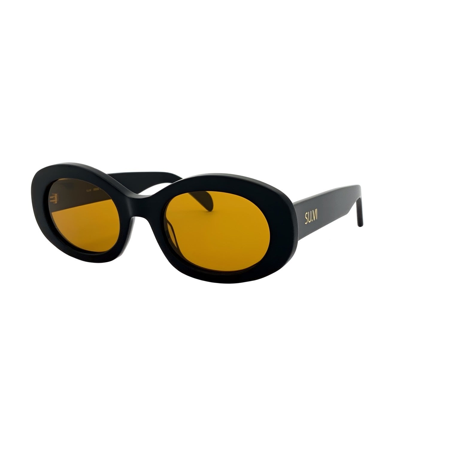 Sonnenbrille SU.VI 55092 Schwarz mit gelbbraunen Gläsern – Produktansicht 2