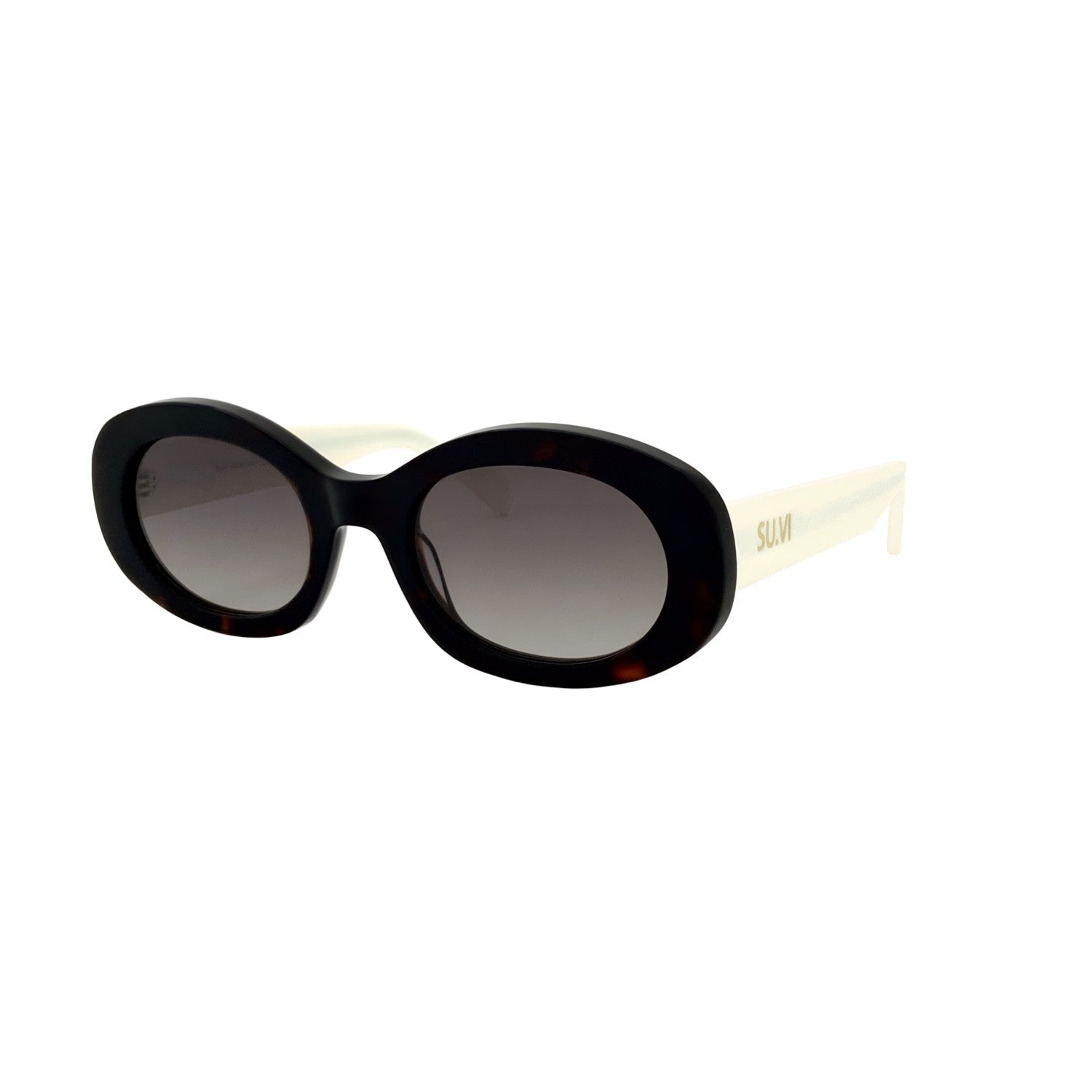 Sonnenbrille SU.VI 55093 Schwarz-Beige mit grauen Gläsern – Produktansicht 2