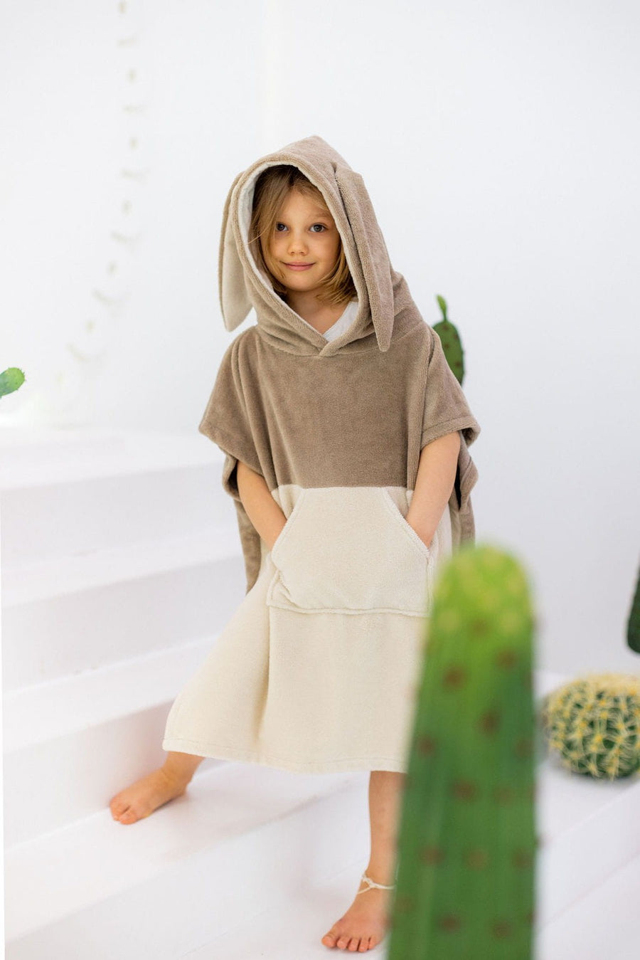 Patulove SurfBUNNY Kinder-Badeponcho Latte
