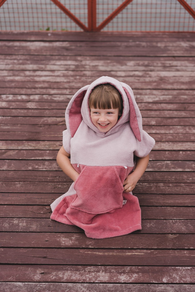 Surfbunny Kids Bath Poncho - Pink