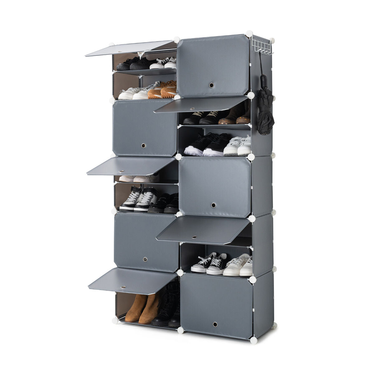 Tragbares Modul Schuhregal Grau Innovatives Design