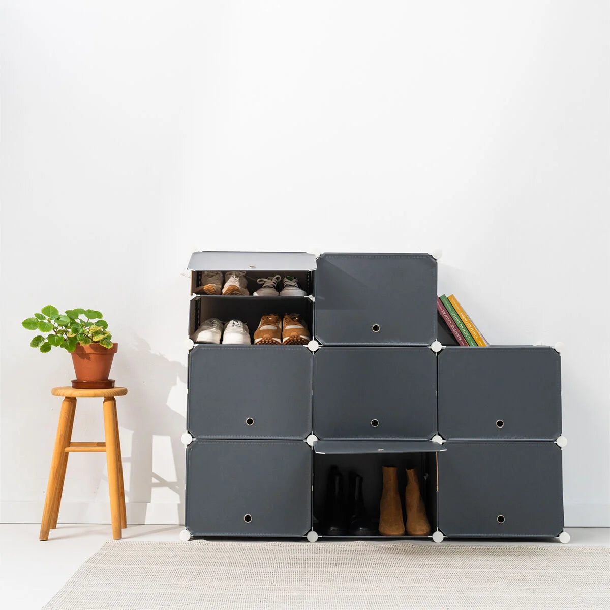 Modulares Schuhregal Grau für 36 Paar – Produktansicht 2