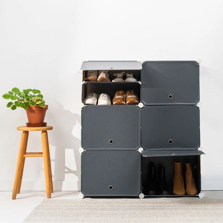 Modulares Schuhregal Grau
