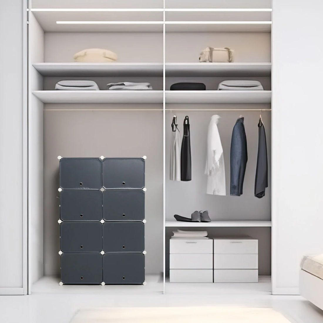 Modulares Schuhregal Grau für 36 Paar – Detailansicht 5