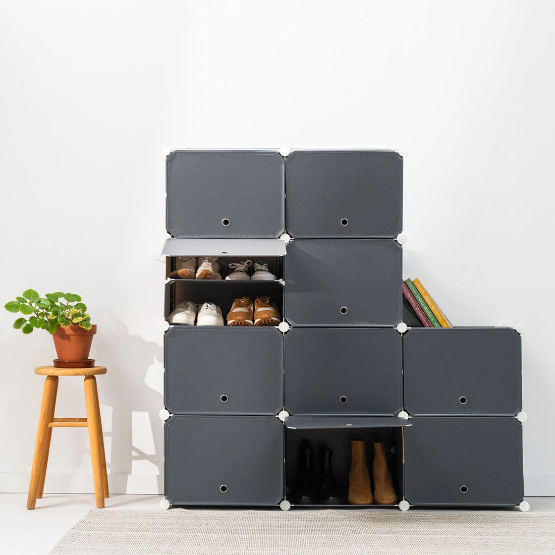 Modulares Schuhregal Grau für 36 Paar – Detailansicht 1