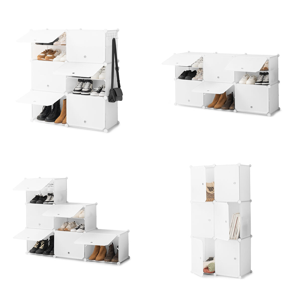Tragbares Modul Schuhregal Weiß Innovatives Design