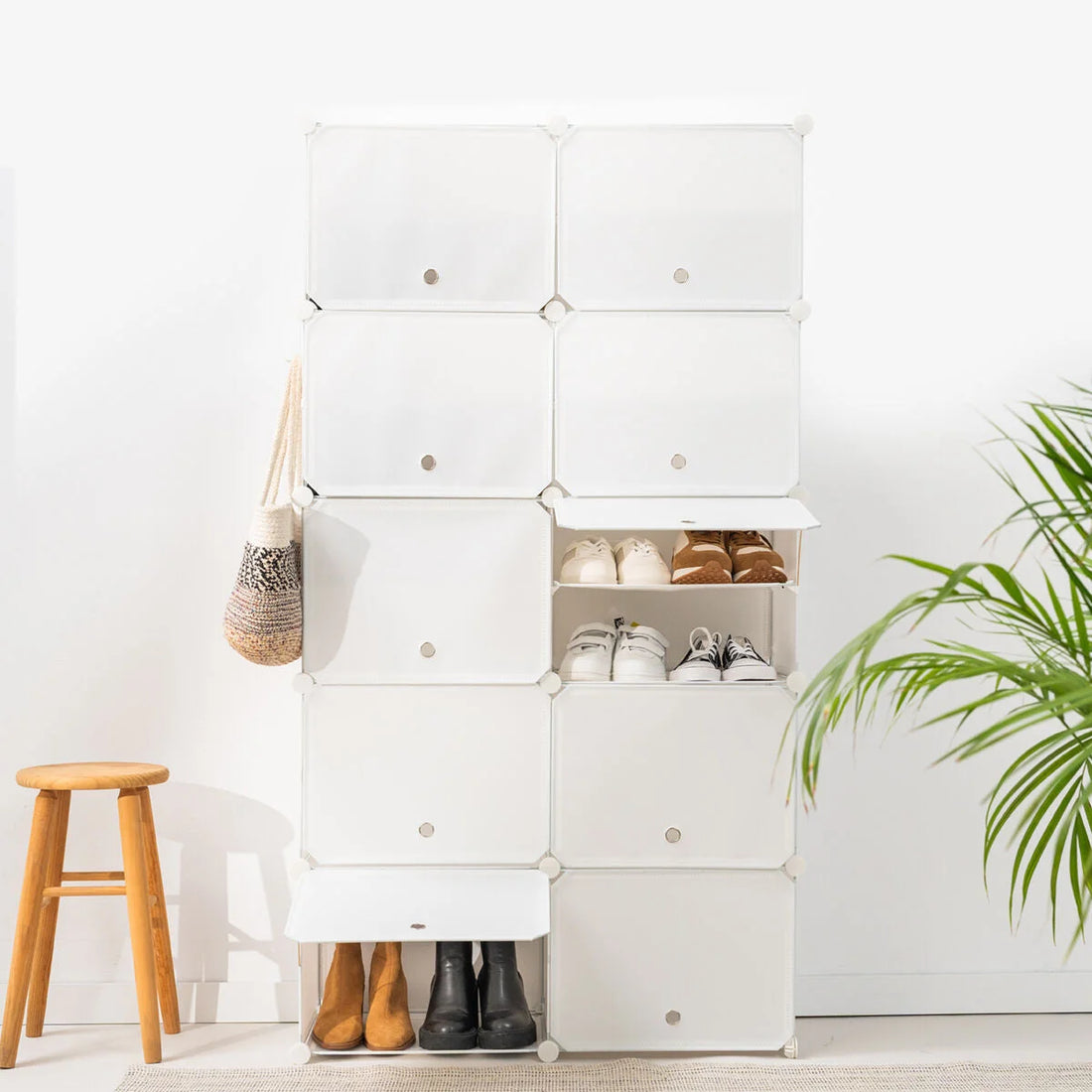 Modulares Schuhregal in Weiß – Detailansicht 1