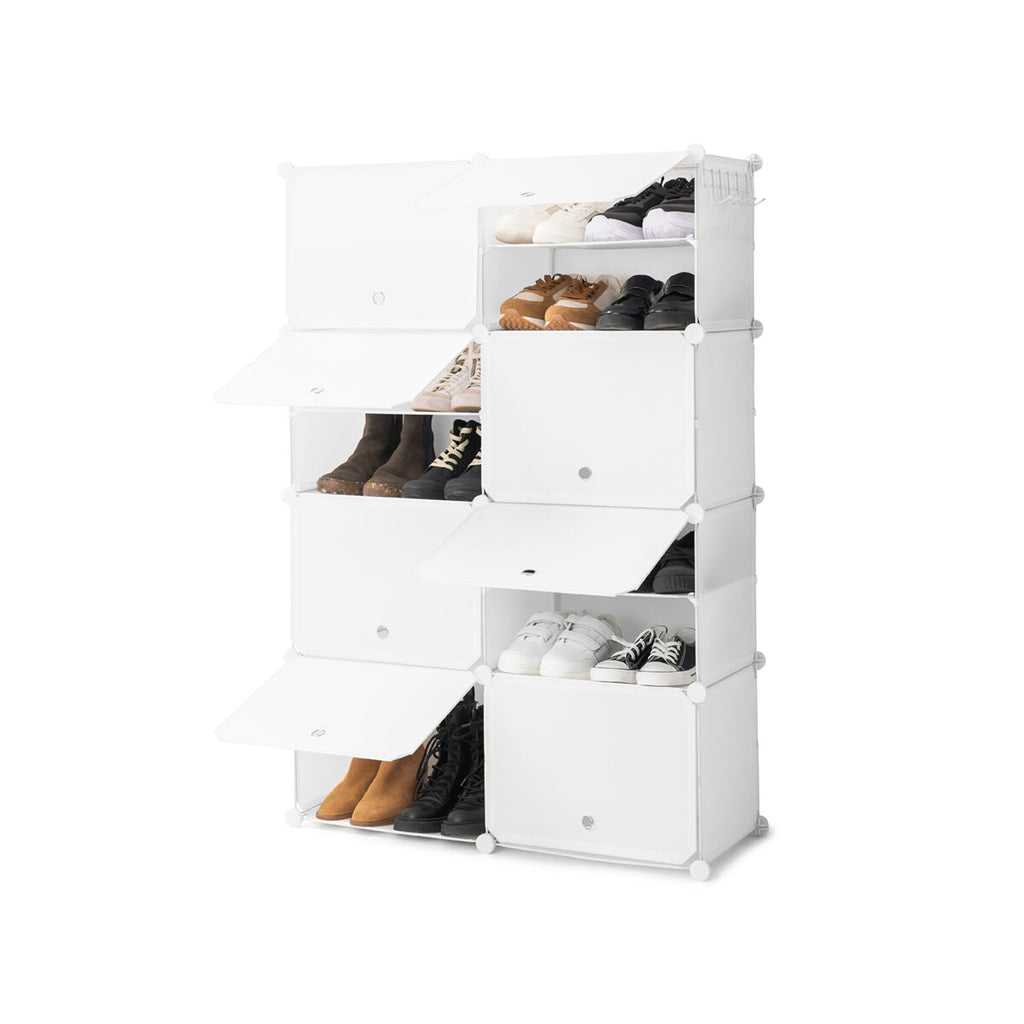 Tragbares Modul Schuhregal Weiß Innovatives Design