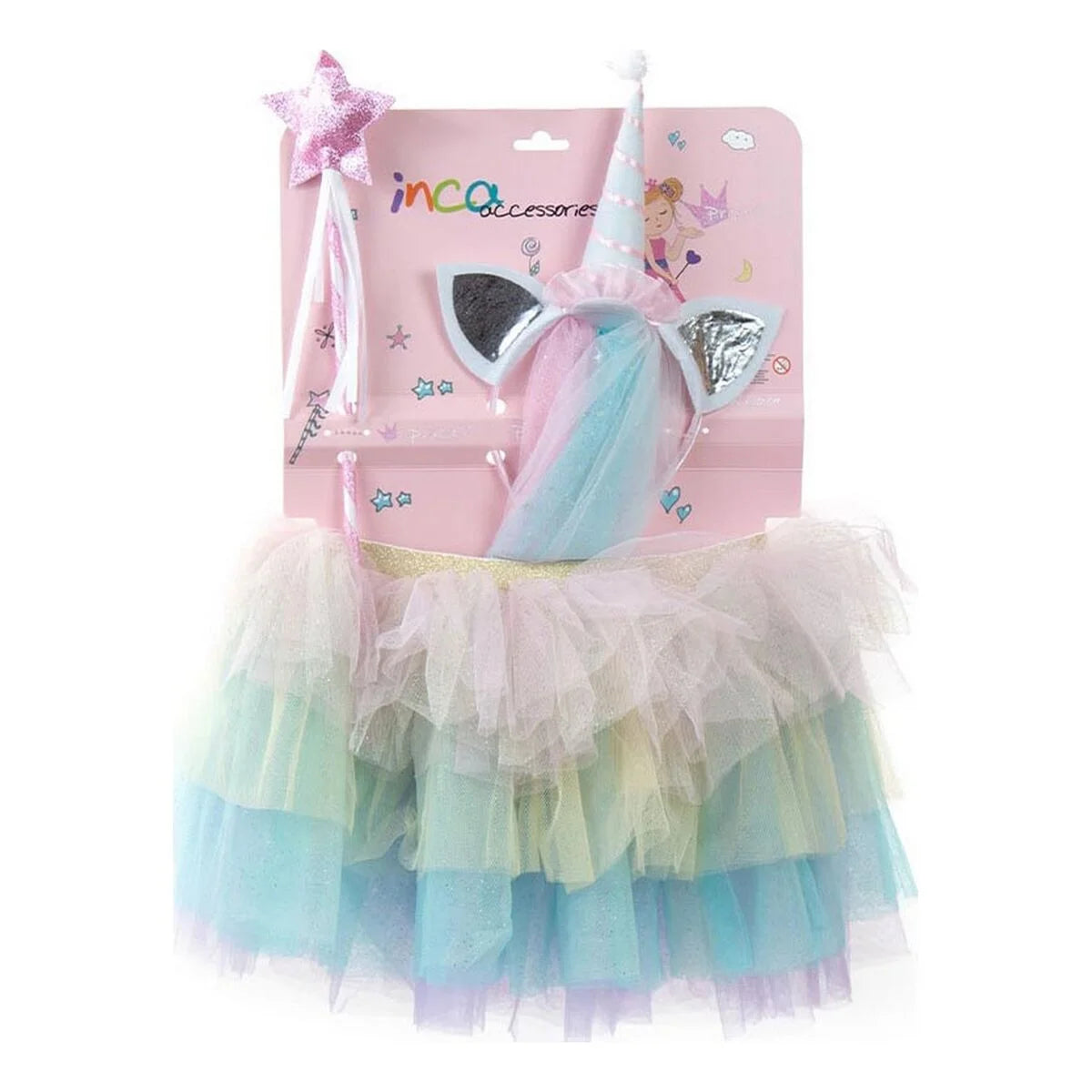 Inca Bailarina Unicornio Kinder-Tutu-Set mit Stirnband und Zauberstab