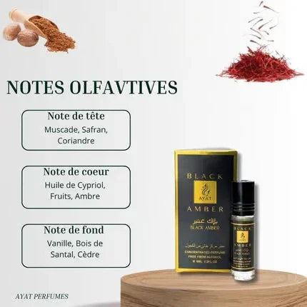 Ayat Perfumes Black Amber Oil 6 ml – Orientalisches Duftöl (einzeln & 6er-Pack) – ausgewählte Produktansicht
