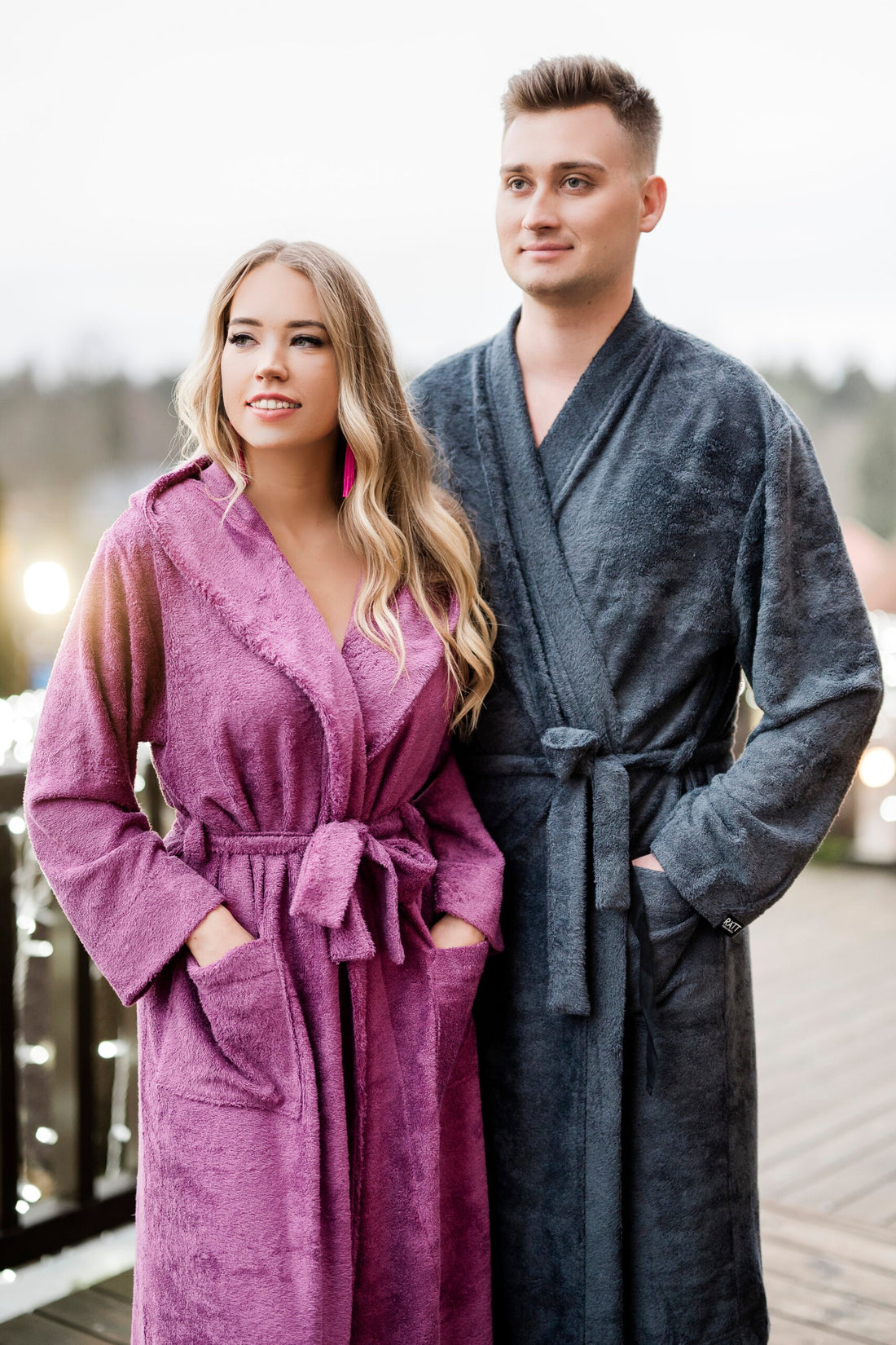 Unisex – Kapuzenbademantel – Bambus-Frottee – Detailansicht 3