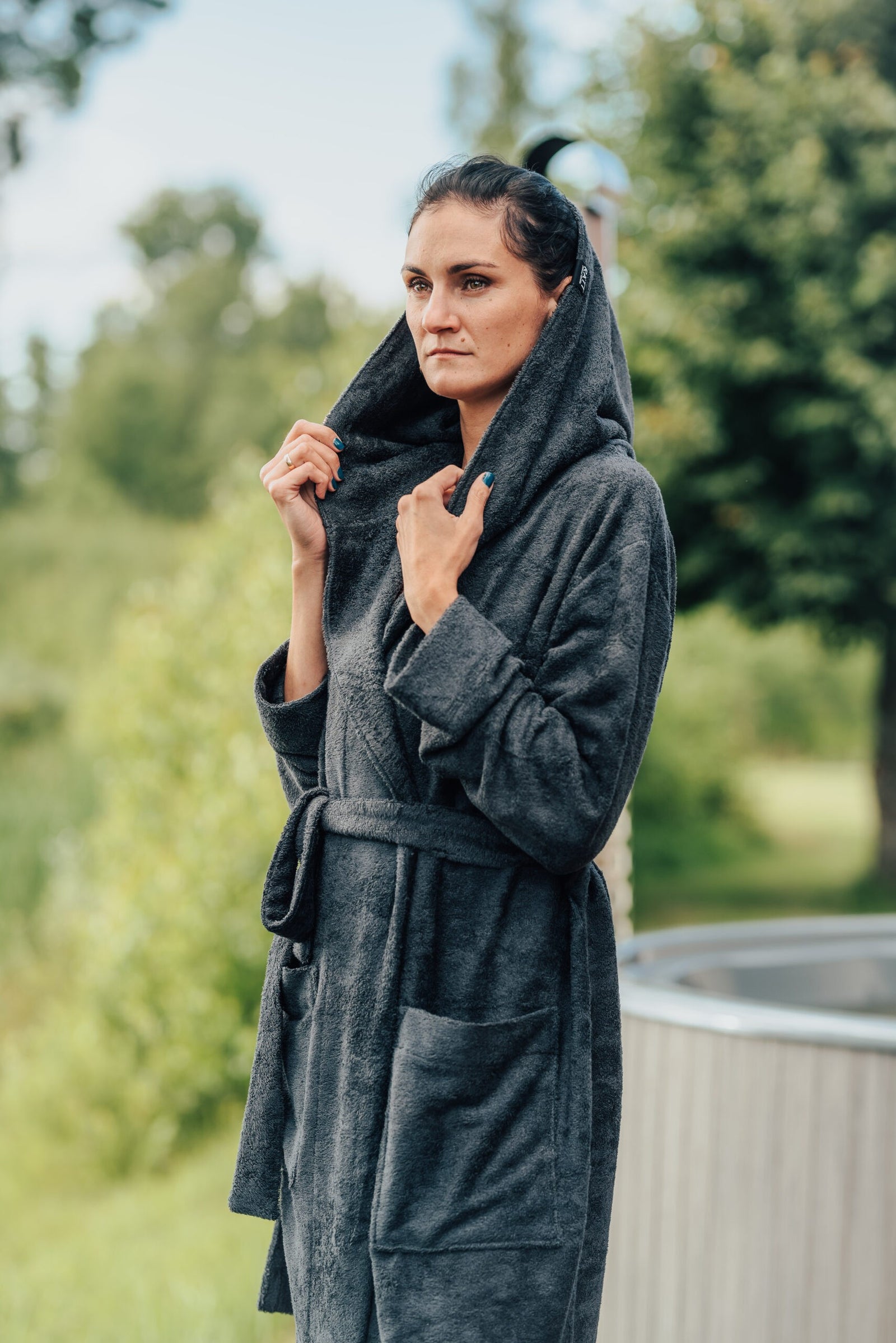 Unisex – Kapuzenbademantel – Bambus-Frottee – Produktansicht 4