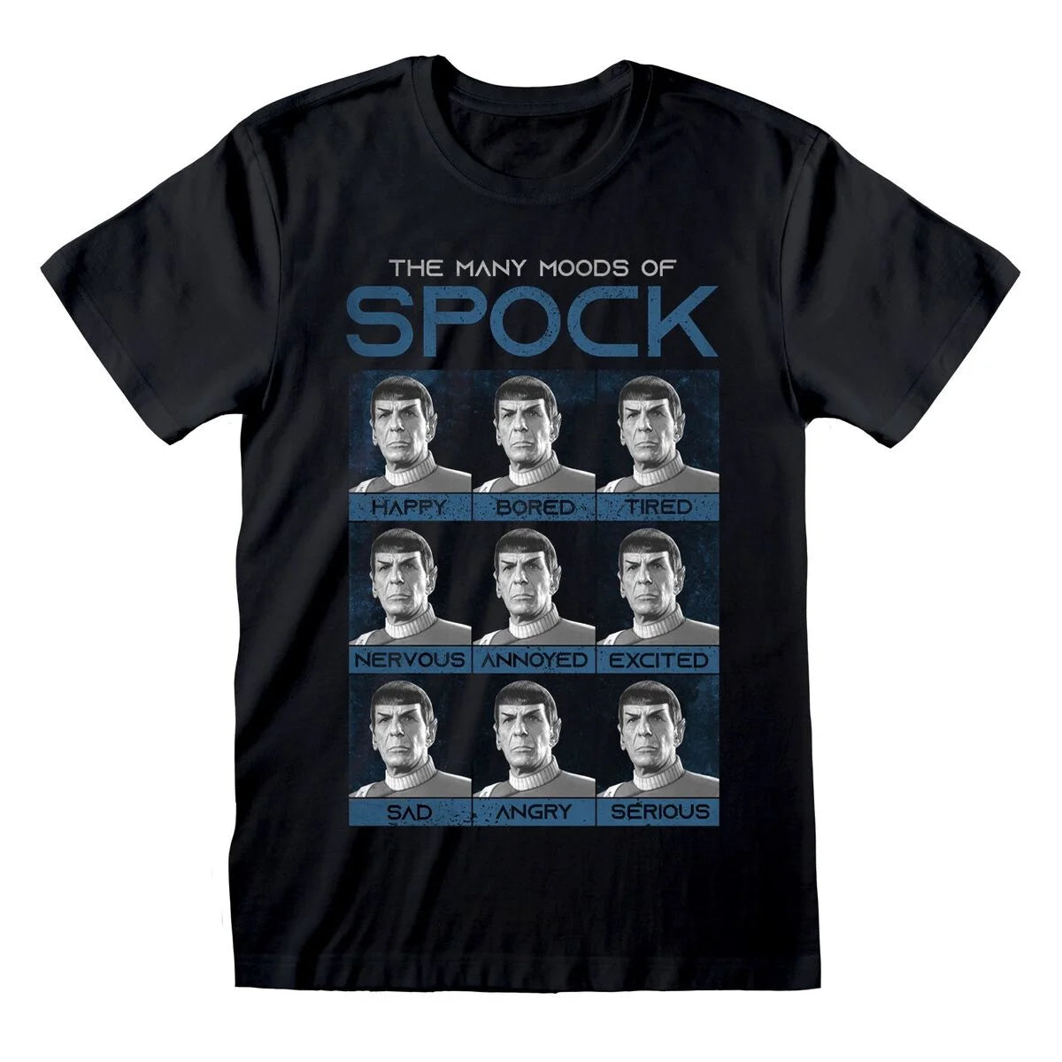 Star Trek Many Moods of Spock T-Shirt in Schwarz