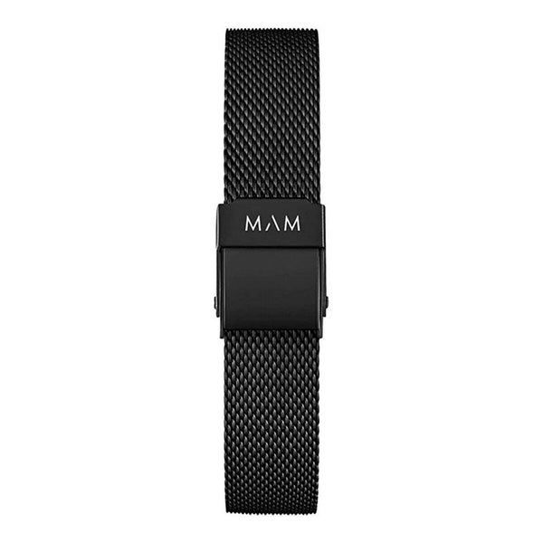 MAM Unisex-Uhr aus Holz mit Edelstahlarmband in Schwarz - Mode & Accessoires