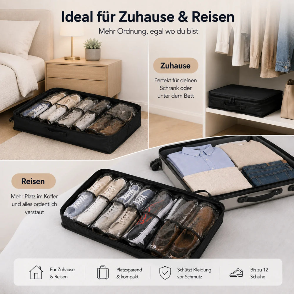 Schuh-Organizer für Reisen – Platz für bis zu 12 Schuhe – Detailansicht 5