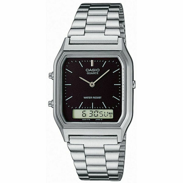 Unisex-Uhr Casio AQ-230A-1DMQYES Schwarz Silberfarben - Mode & Accessoires