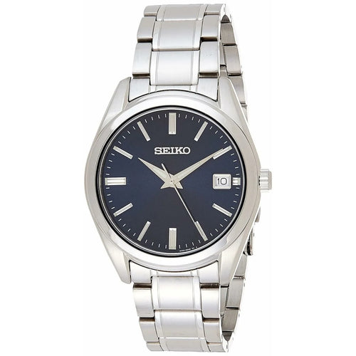 Silberne Unisex-Uhr Seiko mit stilvollem Design, kostenloses Rückgaberecht