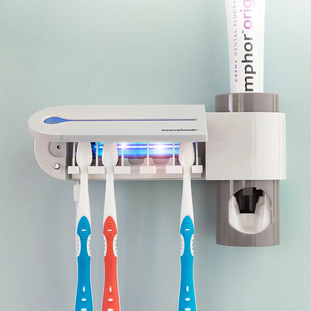 UV-Zahnbürsten-Sterilisator mit Zahnpastahalter und -spender Smiluv – ausgewählte Produktansicht