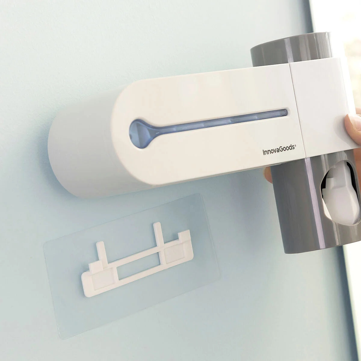 UV-Zahnbürsten-Sterilisator mit Zahnpastahalter und -spender Smiluv – Produktansicht 5